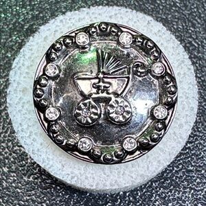 Ginger Snaps 20mm Baby Carriage with White Rhinestones